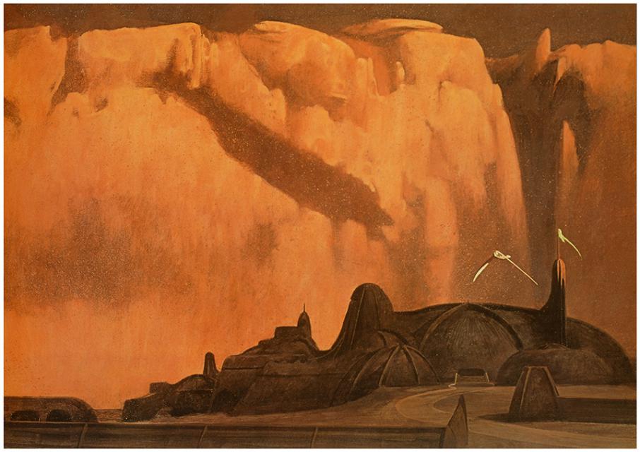 Sonnenaufgang am Palast von Arrakeen (John Schoenherr)