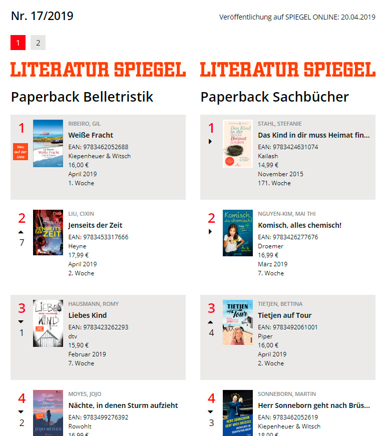 Cixin Liu: Jenseits der Zeit - auf der Spiegel-Bestsellerliste